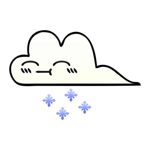 Градиентный Затенённый Рисунок Снежного Облака — стоковый вектор