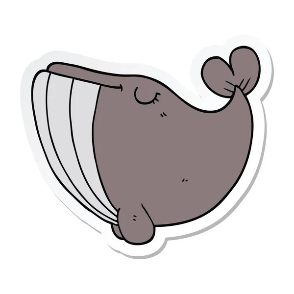 Sticker of a cartoon whale — Stock Vector