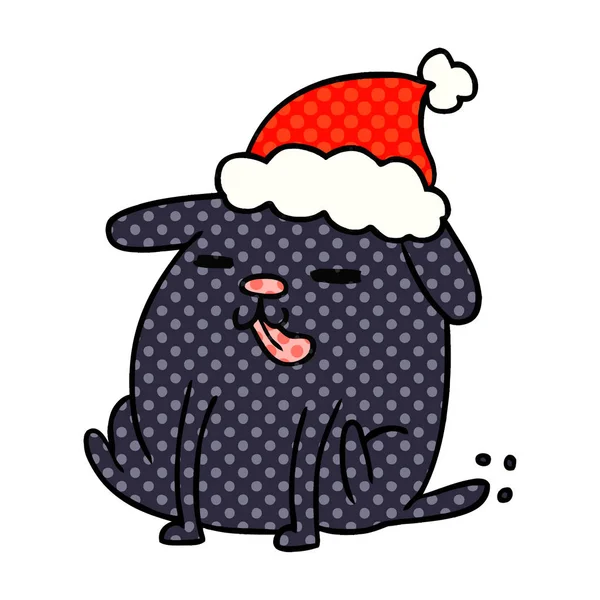 귀여운 강아지의 크리스마스 만화 — 스톡 벡터