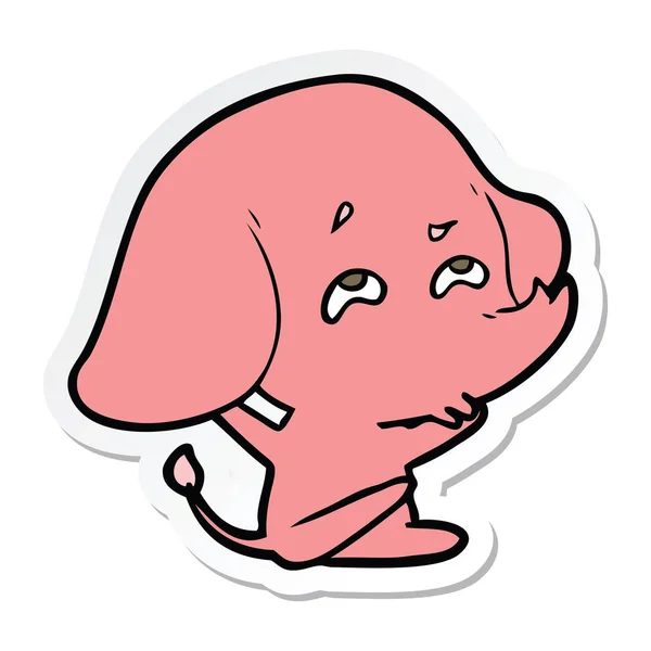 Sticker van een olifant van de cartoon herinneren — Stockvector