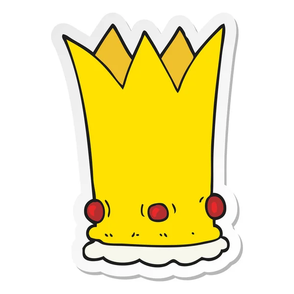 Sticker Cartoon Crown — Stock Vector