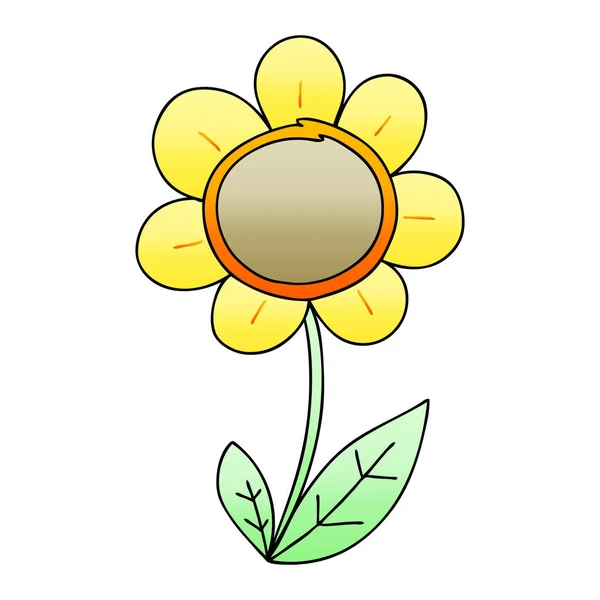 Quirky gradient shaded cartoon daisy — Stock Vector