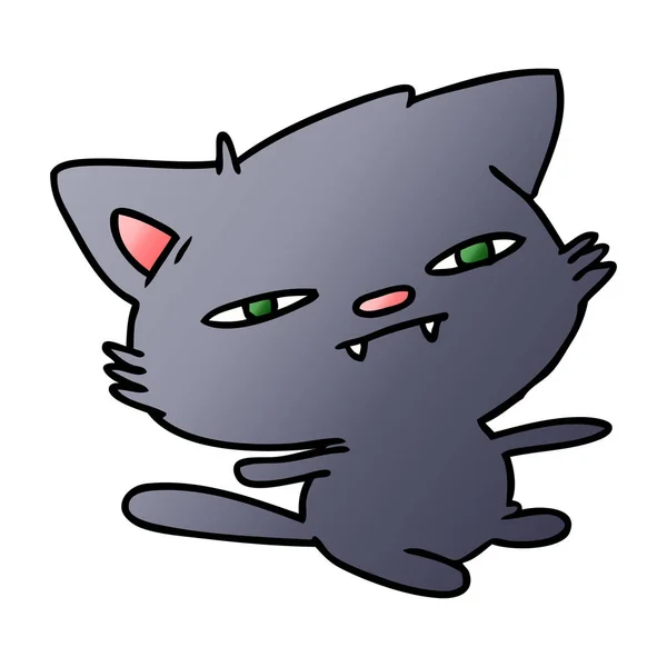 Gradiente de dibujos animados de lindo kawaii gato — Vector de stock