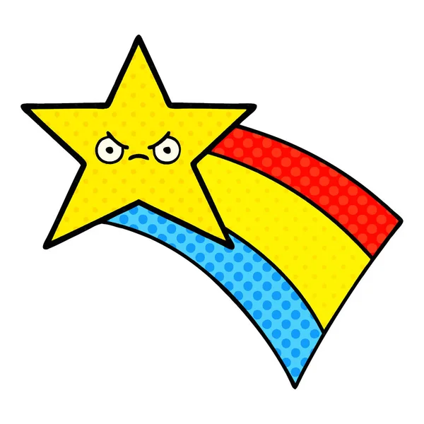 Serietidning Stil Tecknad Skytte Rainbow Star — Stock vektor