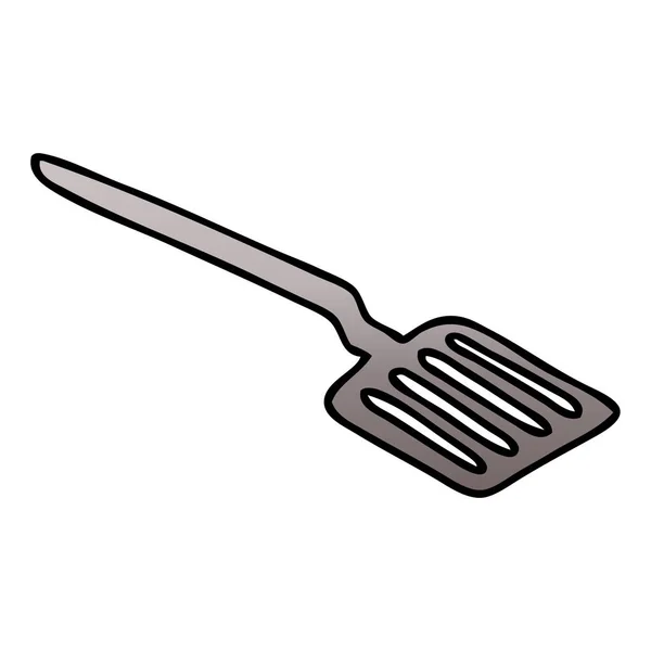 Gradient Shaded Quirky Cartoon Spatula — Stock Vector