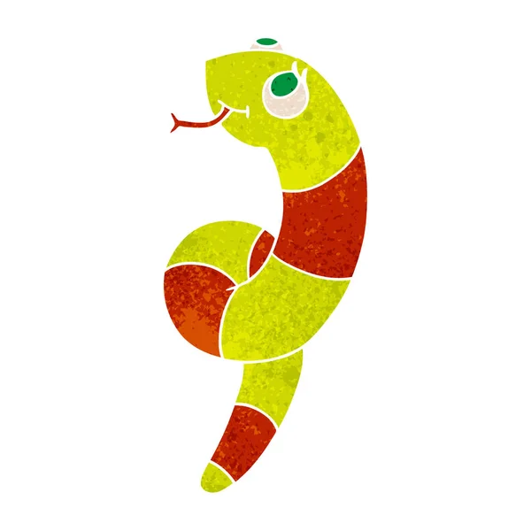 Retro cartoon kawaii of a cute snake — Stock Vector