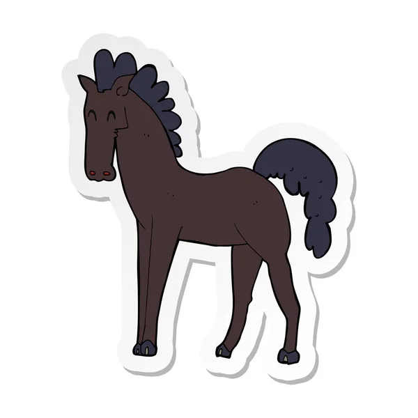 Samolepka koně, kreslený — Stockový vektor