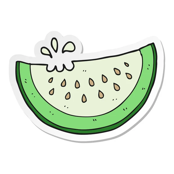 Pegatina de una rebanada de melón de dibujos animados — Vector de stock