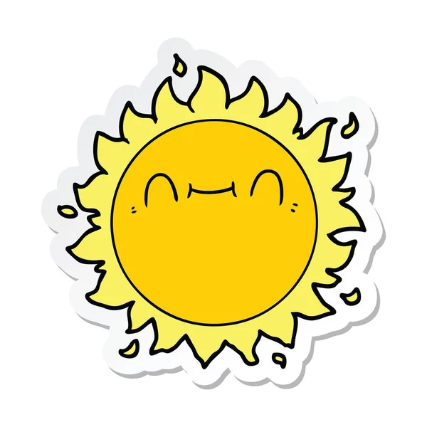 Aufkleber Einer Glücklichen Cartoon Sonne — Stockvektor