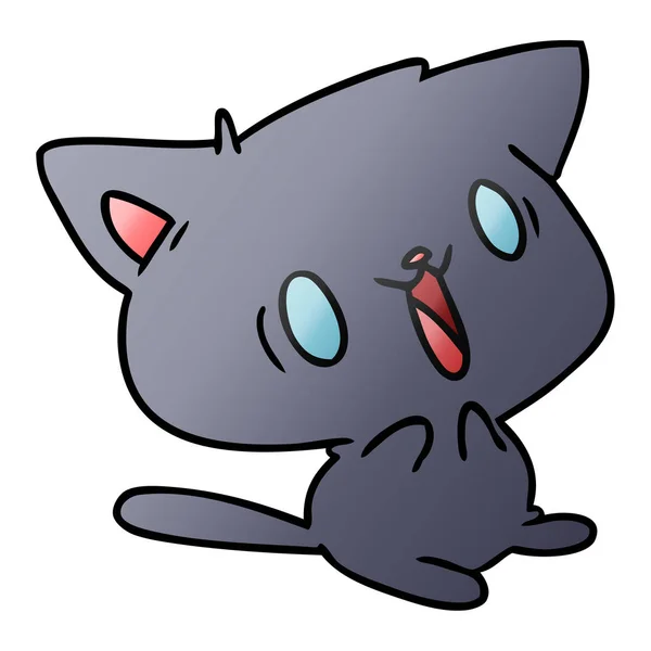 Ilustración Dibujos Animados Degradado Lindo Gato Kawaii — Vector de stock