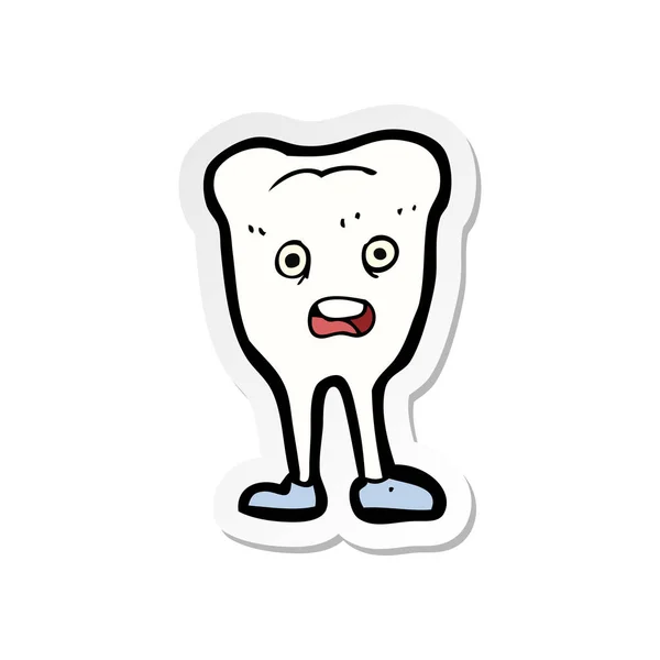 Sticker Cartoon Happy Tooth — Stock Vector