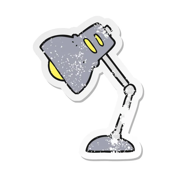 Retro distressed sticker of a cartoon lamp — Stock Vector