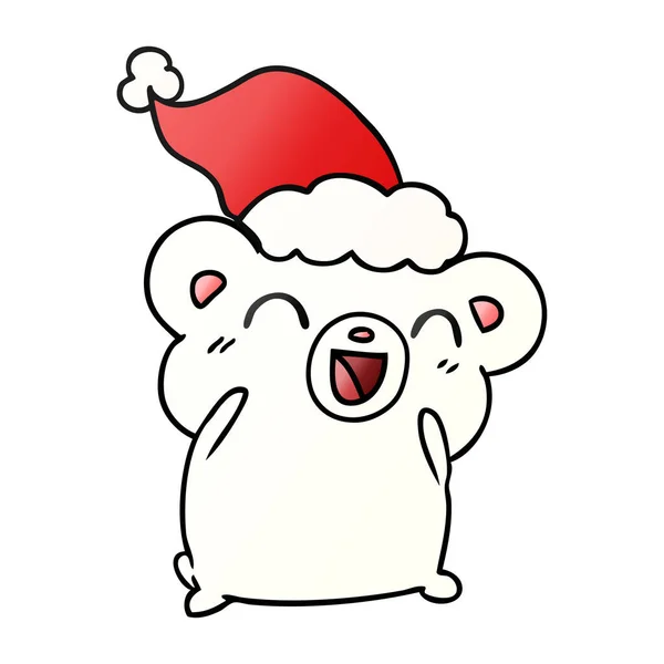 Christmas gradient cartoon of kawaii polar bear — Stock Vector