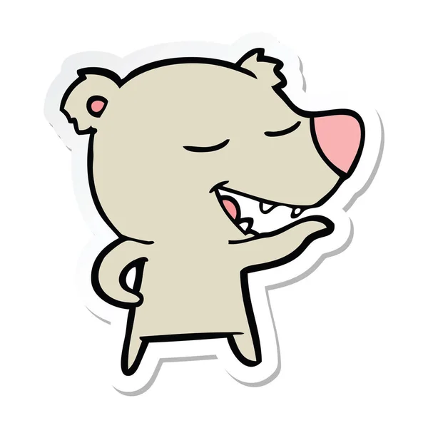 Etiqueta Urso Desenho Animado —  Vetores de Stock