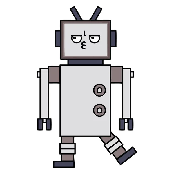 Lindo robot de dibujos animados — Vector de stock