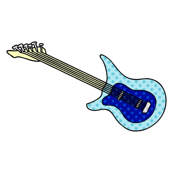 Doodle de desenho animado de uma guitarra — Vetor de Stock
