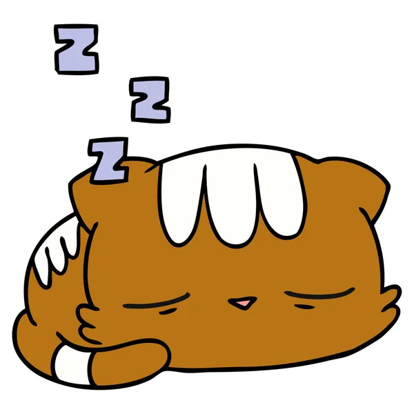 Freihändig Gezeichnete Karikatur Der Niedlichen Kawaii Katze — Stockvektor