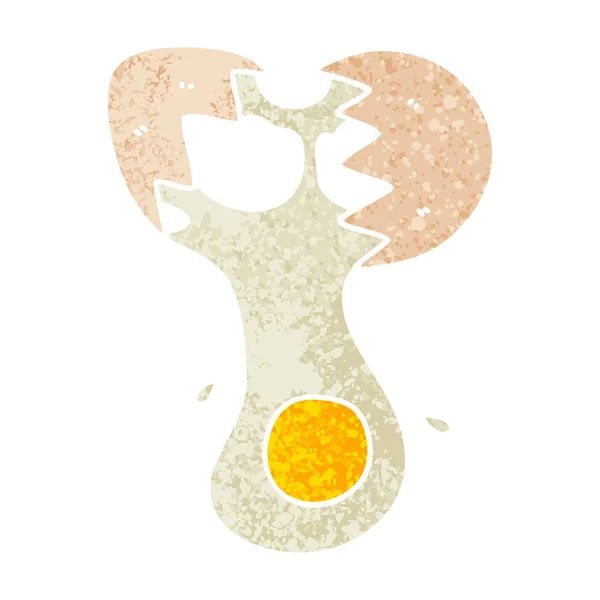 Eigenzinnige retro afbeelding stijl cartoon gebarsten eieren — Stockvector
