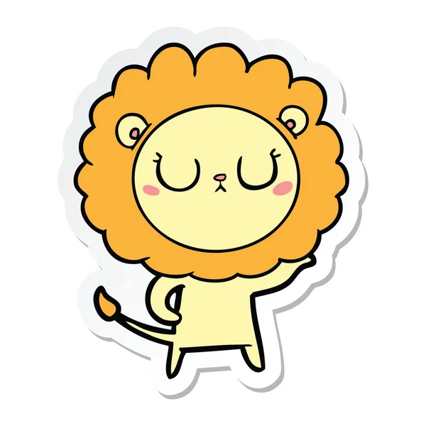 Pegatina de un león de dibujos animados — Vector de stock
