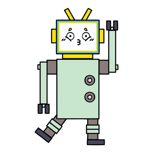 かわいい漫画のロボット — ストックベクタ