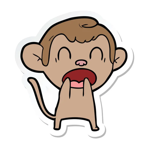 Etiket bağırarak karikatür maymun — Stok Vektör