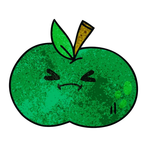 Excentrique dessiné à la main dessin animé pomme — Image vectorielle