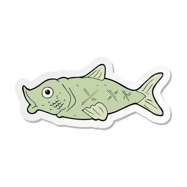 Sticker of a cartoon fish — Stock Vector