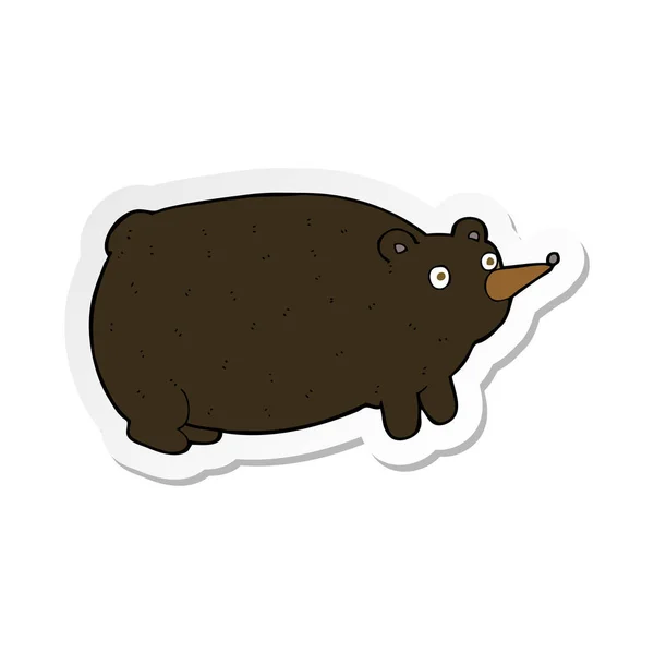Sticker of a funny cartoon bear — Stock Vector