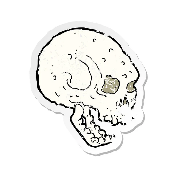 Retro Distressed Sticker Cartoon Spooky Skull — Stock Vector