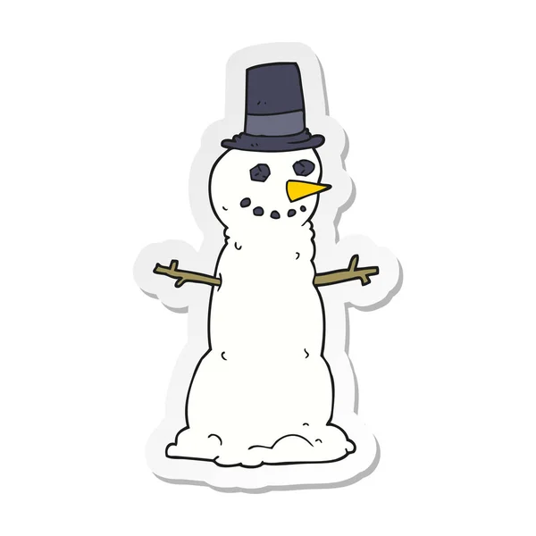 Naklejki Cartoon Snowman Top Hat — Wektor stockowy