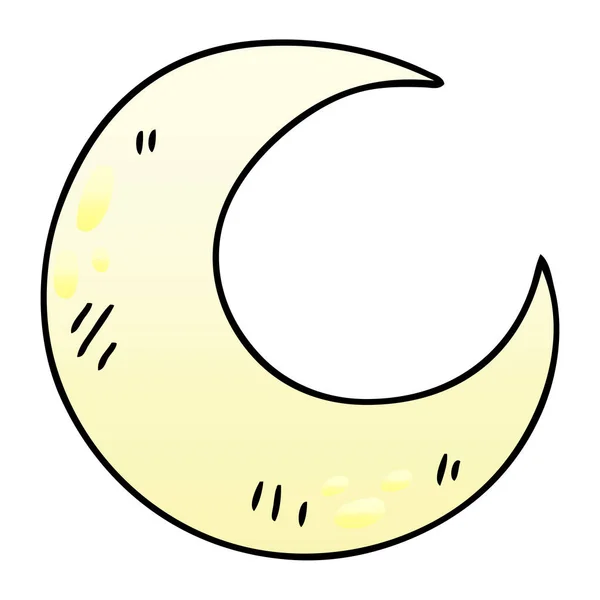 Extravagante gradiente sombreado caricatura creciente luna — Archivo Imágenes Vectoriales