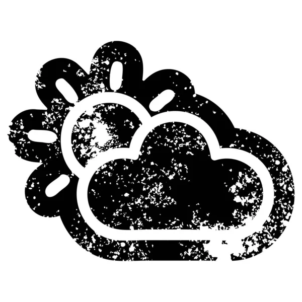 Słońce i chmury trudnej sytuacji ikona — Wektor stockowy