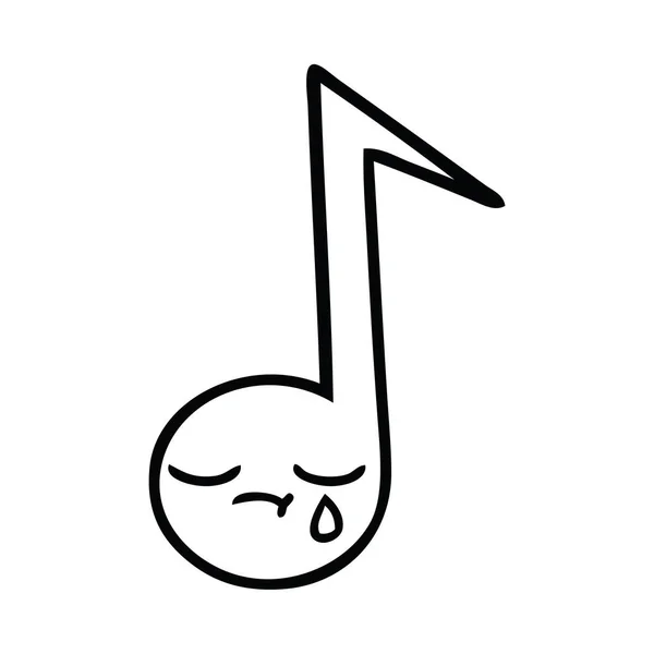 Γραμμικό σχέδιο καρτούν μουσική νότα — Διανυσματικό Αρχείο
