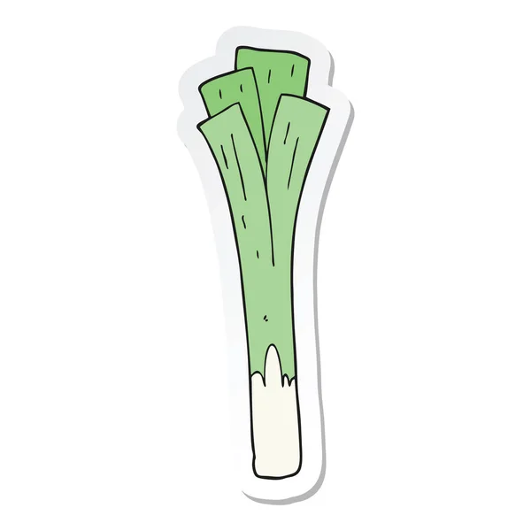 Etiqueta Leeks Desenho Animado — Vetor de Stock