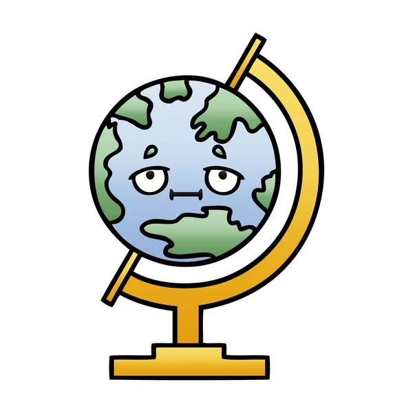 世界渐变阴影卡通地球 — 图库矢量图片