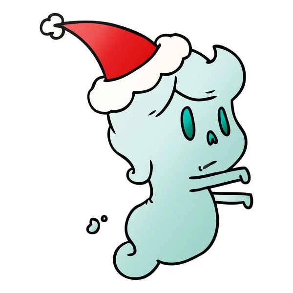 Desenhos animados gradiente de Natal do fantasma kawaii — Vetor de Stock