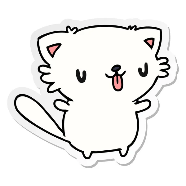 Autocolante desenhos animados de gato bonito kawaii —  Vetores de Stock