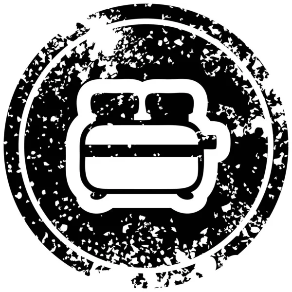 Burnt toast distressed icon — Stock Vector
