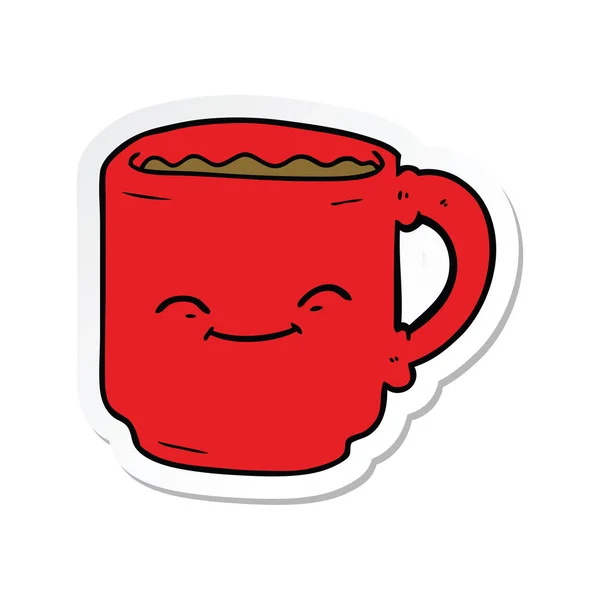 Etiqueta de uma caneca de café de desenho animado — Vetor de Stock