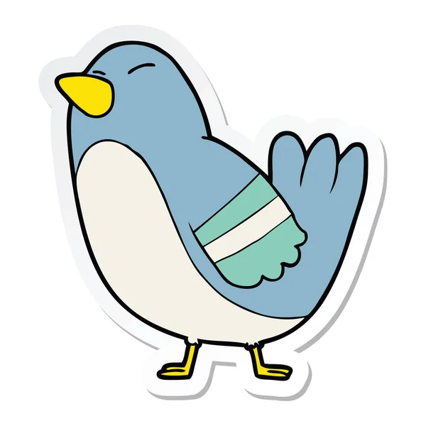 Sticker Van Een Vogel Cartoon — Stockvector