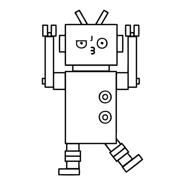 ロボットのライン描画漫画 — ストックベクタ