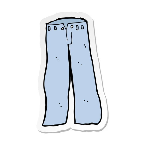 Klistermärke en tecknad jeans — Stock vektor