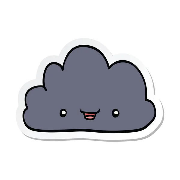 Αυτοκόλλητο Από Ένα Σύννεφο Ευτυχισμένη Κινουμένων Σχεδίων — Διανυσματικό Αρχείο