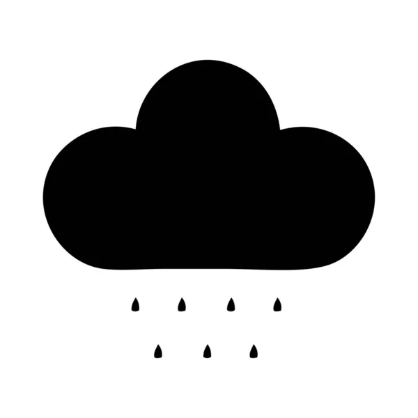 Symbole plat pluie nuage — Image vectorielle