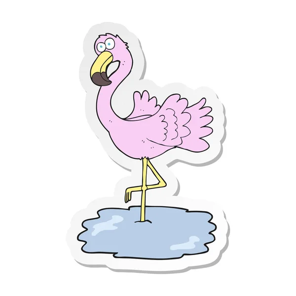 Nálepka Kreslený Flamingo — Stockový vektor