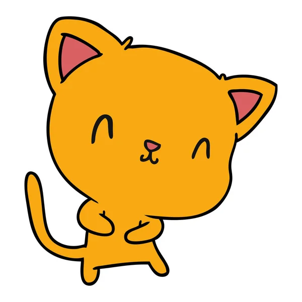 Dessin animé de mignon chat kawaii — Image vectorielle