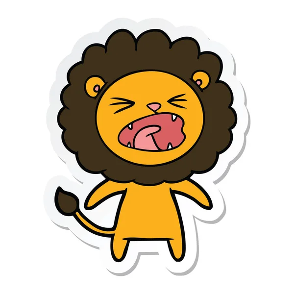 Sticker van een cartoon boos Leeuw — Stockvector