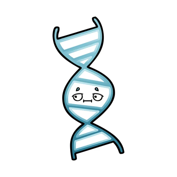 Gradiente sombreado banda desenhada DNA strand — Vetor de Stock