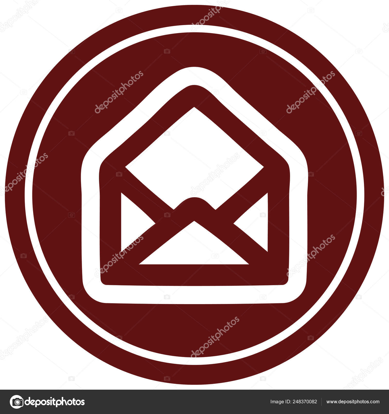 Envelope Letter Circular Icon Symbol Stock Vector Image by