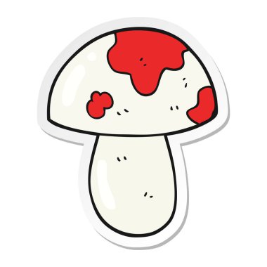 bir çizgi film mantarı etiket